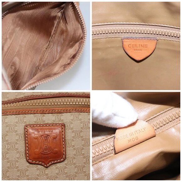 CELINE Macadam Canvas Shoulder Bag PVC Beige Gold Auth - Picture 16 of 16